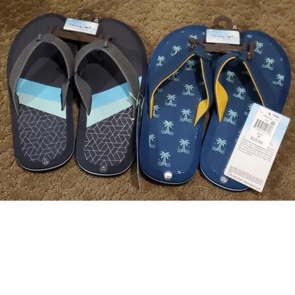 Lot of 2 Mens Panama Jack Beach Flip Flops Sandals Size Med 8/9 XXL 14 NWT